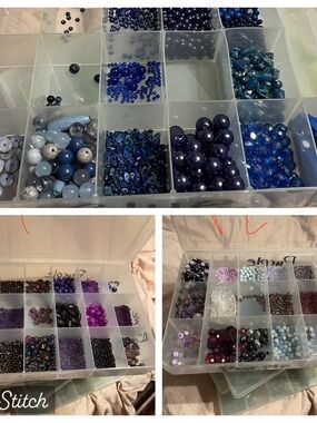 3️⃣ Containers of Beads: Blue; Purple 1; Purple 2